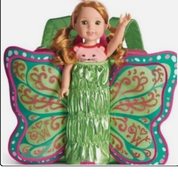 American Girl Green Butterfly Backpack Flutter Wings Doll Carrier - Picture 1 of 16